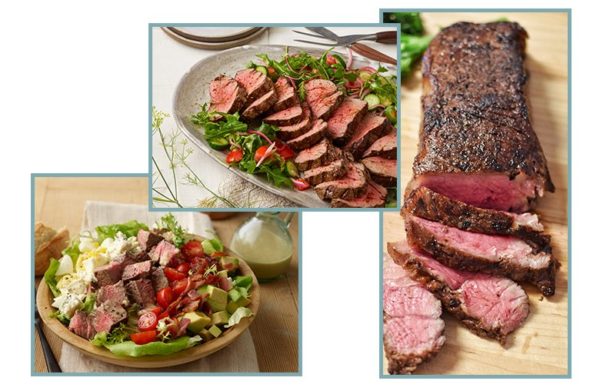 natural angus tenderloin steak and salad menu ideas