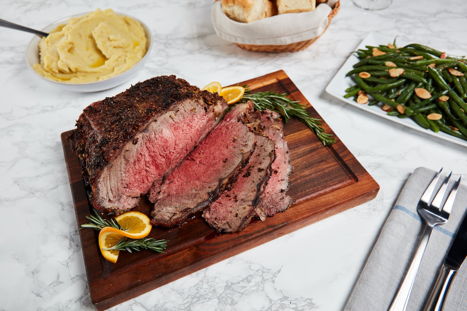 rosemary and orange crusted natural beef strip loin roast
